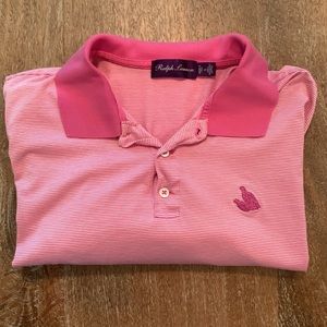 Ralph Lauren Purple Label Large Pink and White Stripe Polo
